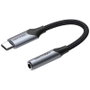 CONVERSOR USB-C/M A 2xJACK 3.5/M 0.10 M GRIS VENTION